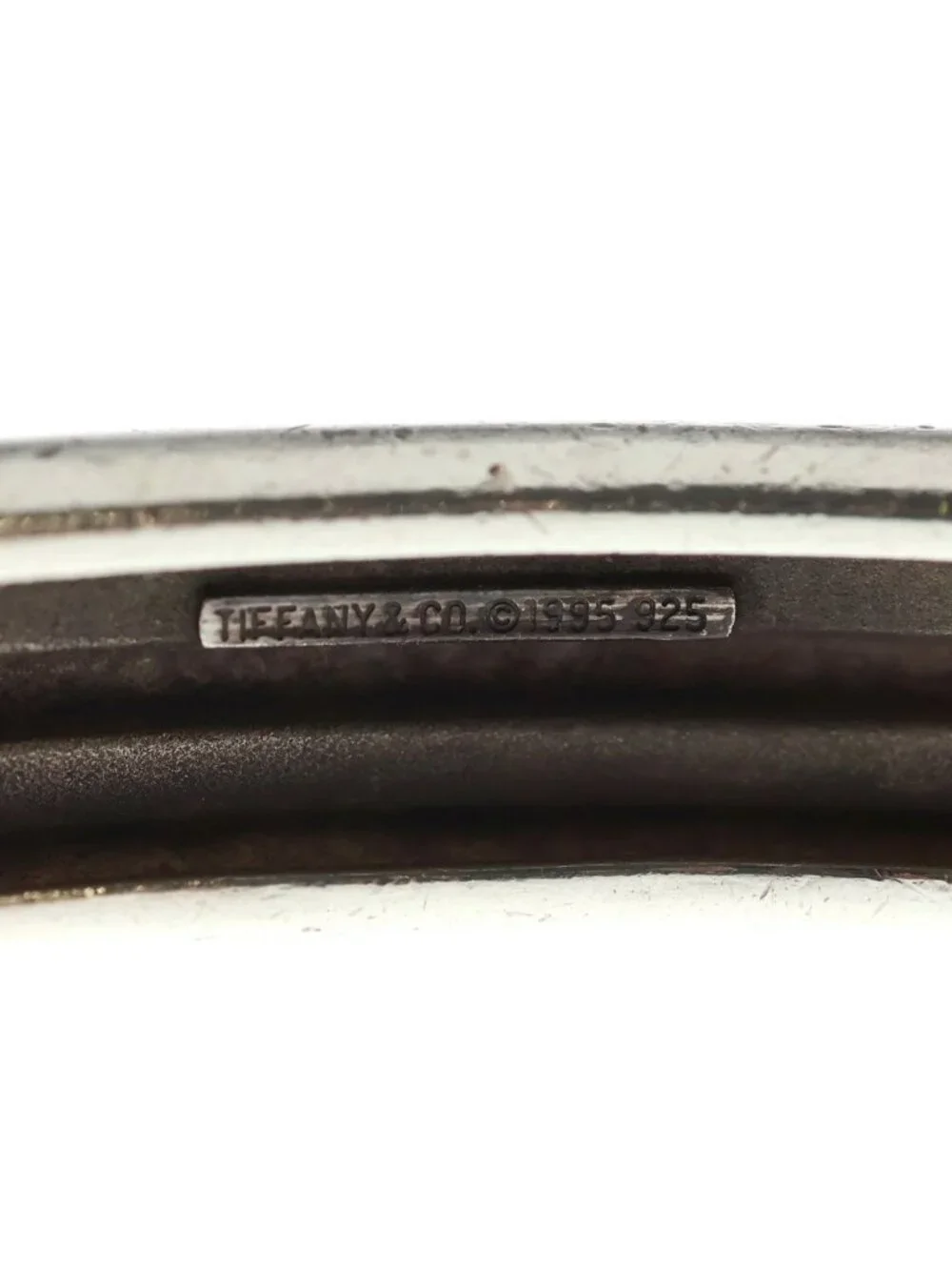 Tiffany & Co Grooved Bangle Bracelet Silver